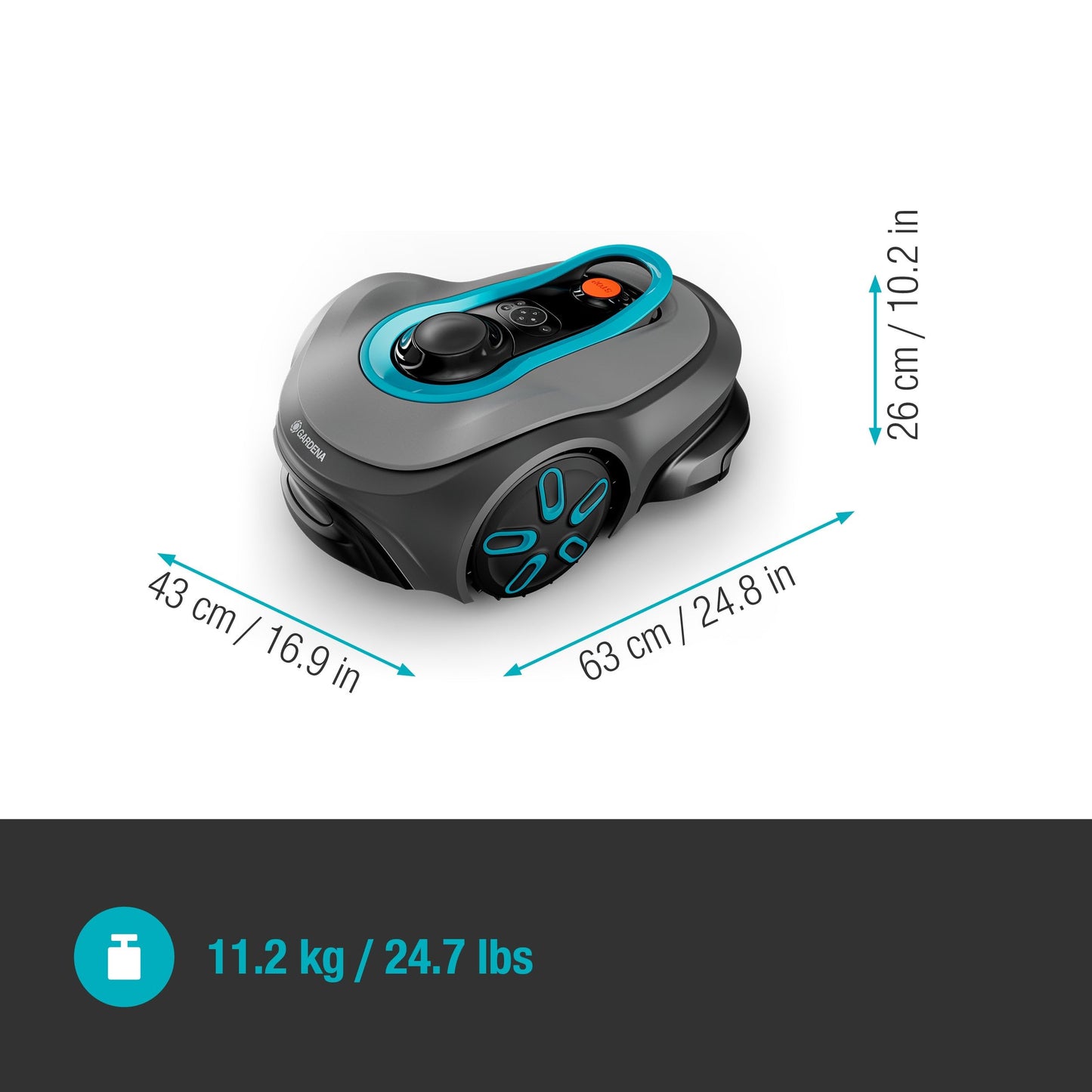Gardena smart SILENO Free Mähroboter 1200 m² – Technische Ansicht