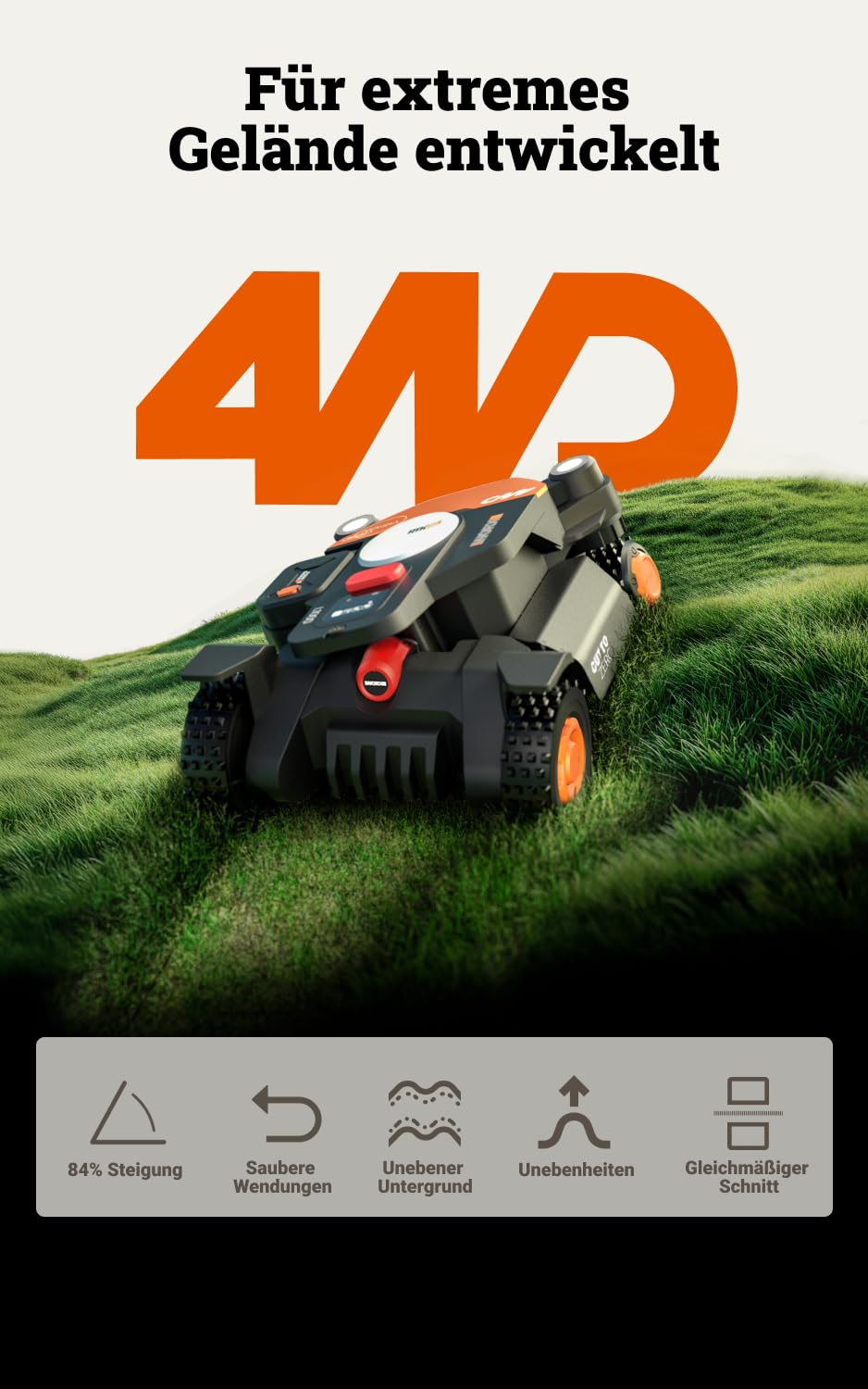 WORX Landroid Vision Cloud WR341E 4WD… – Weitere Produktansicht