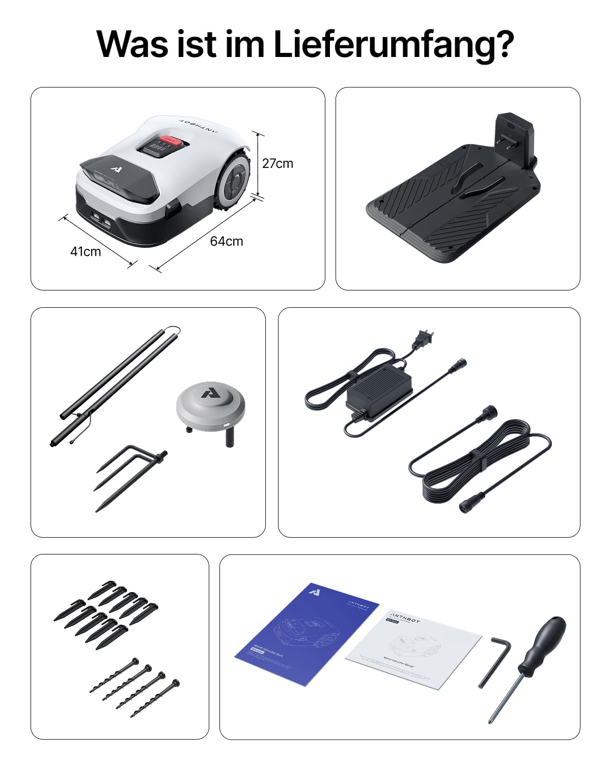 ANTHBOT Genie 1000 Mähroboter 2000 m² inkl.… – Detailansicht