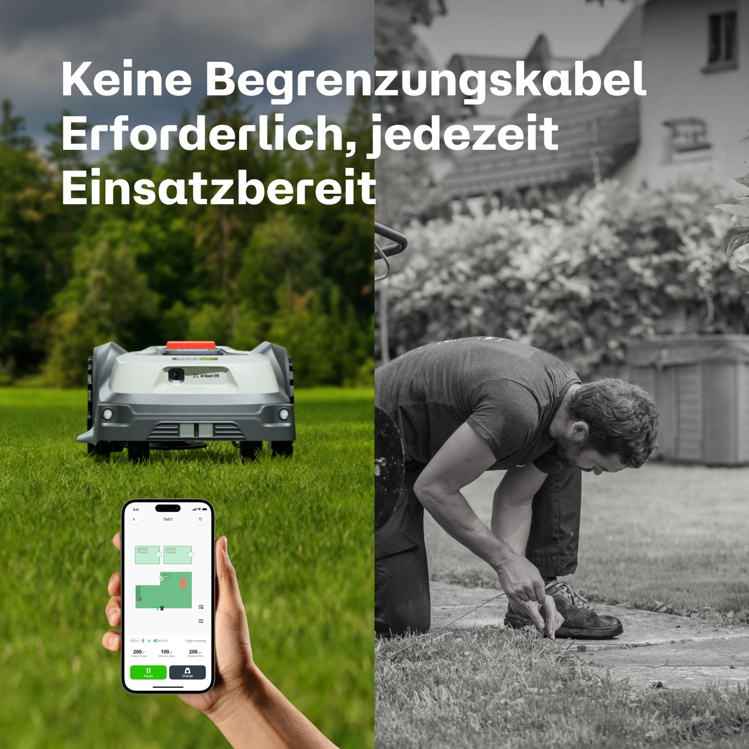 RoboUP T600 Mähroboter 800 m² – Technische Ansicht