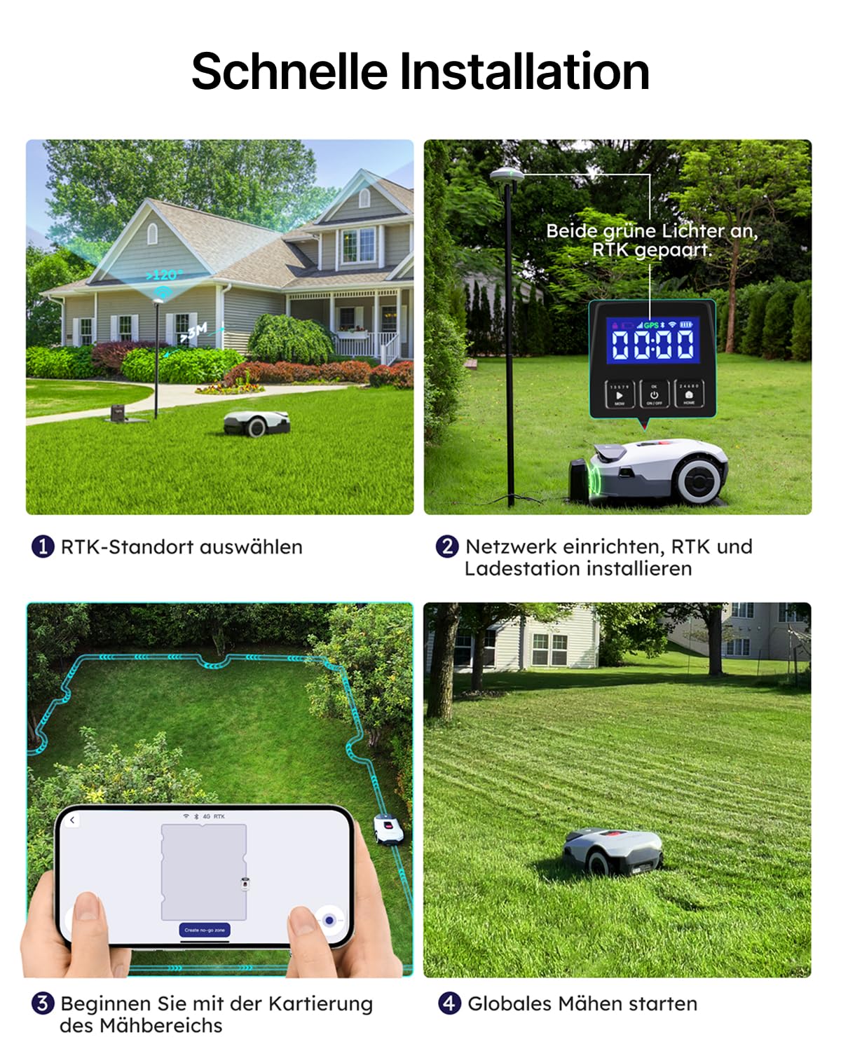 ANTHBOT Genie 1000 Mähroboter 2000 m² inkl.… – Seitenansicht