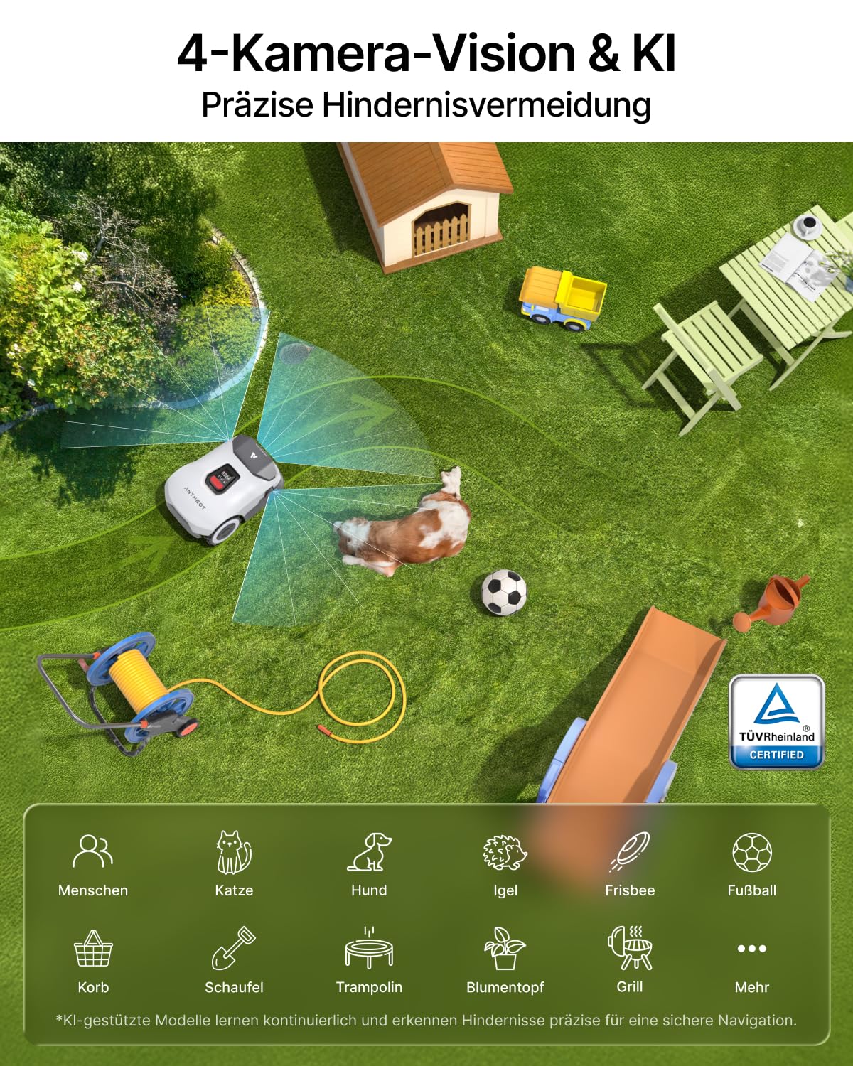 ANTHBOT Genie 1000 Mähroboter 2000 m² inkl.… – Technische Ansicht