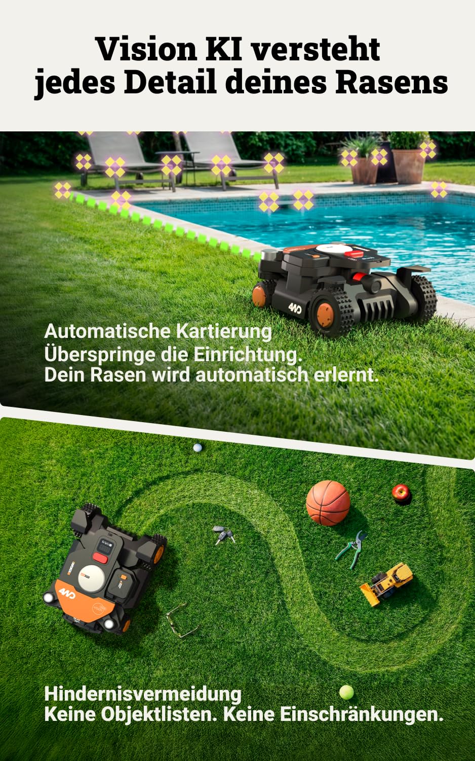 WORX Landroid Vision Cloud WR341E 4WD… – Weitere Produktansicht